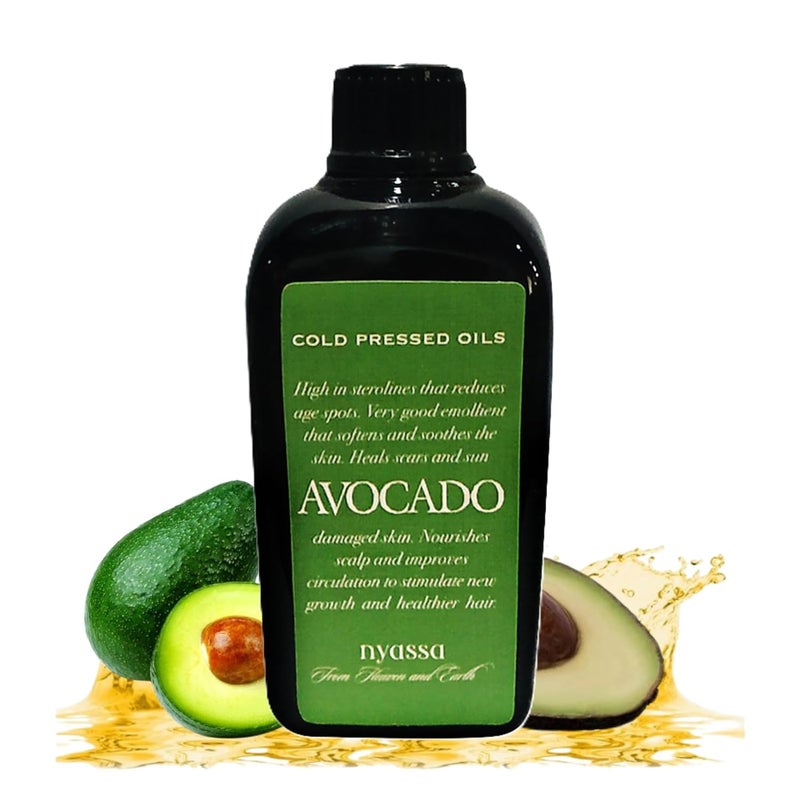 Nyassa Avocado Oil 100ml 100 Pure Natural Cold Pressed Rich in Vitamin E Prevents Age Spots For Face Body Hair No Chemicals Parabens or Cruelty - Image 1