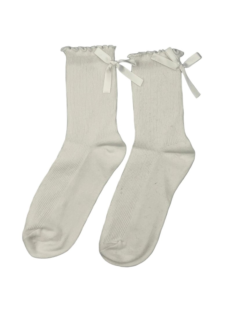 Prickly Pear 3 pack of Scallop Edge Bow Crew Socks - Image 5