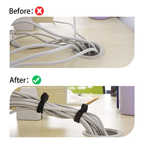 SMART&COOL Reusable Silicone Magnetic Cable Ties for Bundling and Organizing, Holding Stuff, Book Markers, Fridge Magnets, Assorted Color, 7.16'' (10-Pack, Black) - Image 4