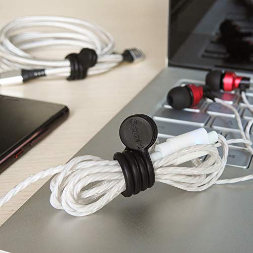 SMART&COOL Reusable Silicone Magnetic Cable Ties for Bundling and Organizing, Holding Stuff, Book Markers, Fridge Magnets, Assorted Color, 7.16'' (10-Pack, Black) - Image 5
