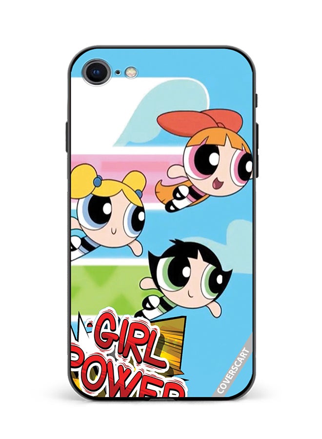 Protective Case Cover For Apple iPhone SE 2020 Powerpuff Girls Design Multicolour