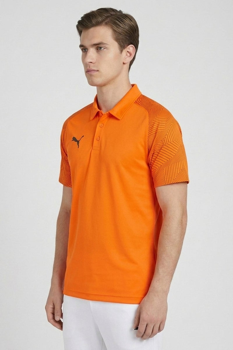 PUMA Men Sportswear Fit Short Sleeve Training Polo Shirt, Orange - Image 3