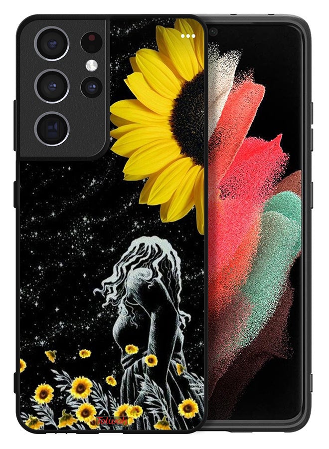 Tolwak Samsung Galaxy S21 Ultra 5G Protective Case Cover Girl Look At Moon Art - Image 2
