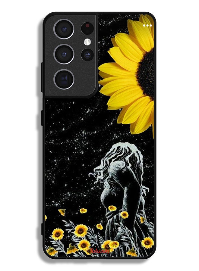 Tolwak Samsung Galaxy S21 Ultra 5G Protective Case Cover Girl Look At Moon Art - Image 3