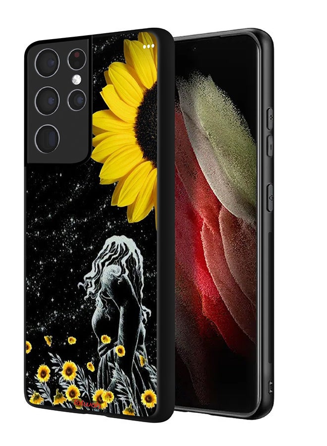 Tolwak Samsung Galaxy S21 Ultra 5G Protective Case Cover Girl Look At Moon Art - Image 1