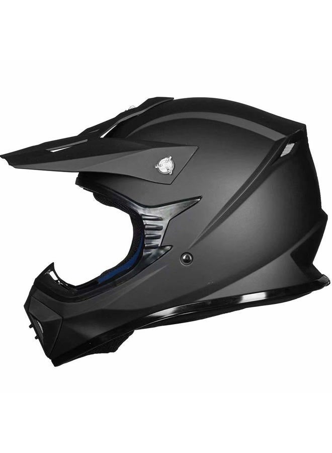 ILM خوذات دراجات التراب للكبار - خوذة موتوكروس ATV دراجة ترابية BMX MX أوف رود كاملة الوجه للدراجات النارية، موديل 128S معتمد من DOT (أسود غير لامع، للكبار - L) - Image 2