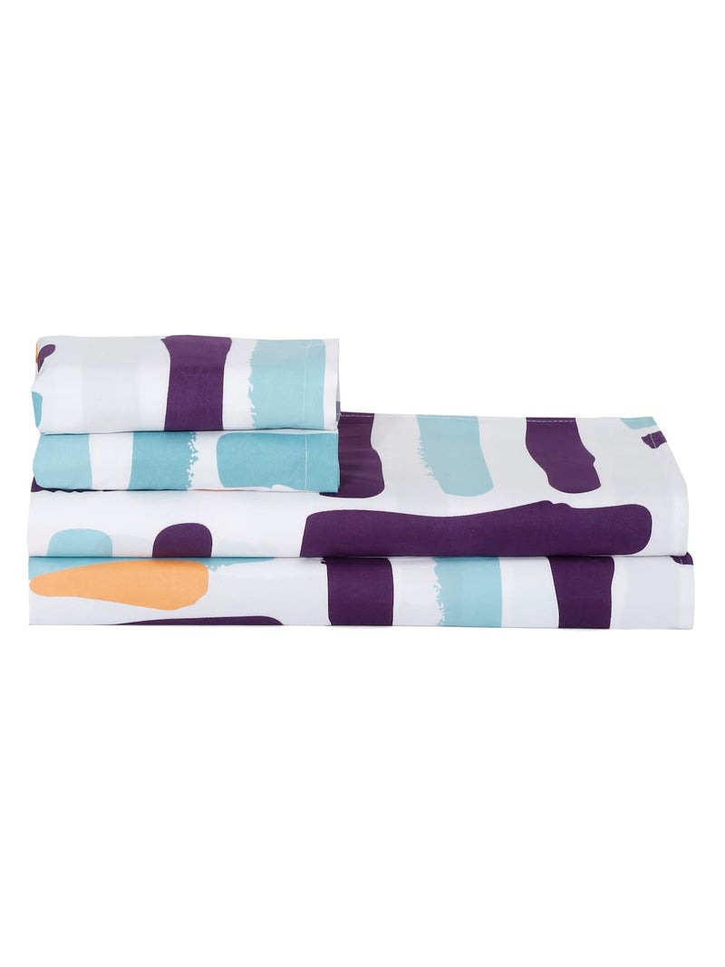 MODEFE Off White Microfiber Supersoft Printed Double Bedsheet with 2 Pillowcovers 90x100 Inch - Image 4
