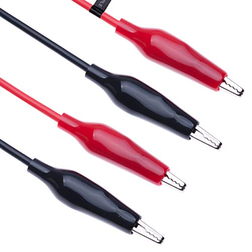 Keple Crocodile Clips Electrical Insulated Wire Multimeter Test Leads Set Alligator Clip Clamps Double Ended Voltage Tester Cable (0.5 Meter/Red & Black) - Image 3