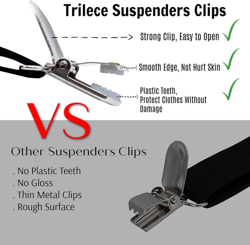 Trilece Men’s Suspenders and Bow Tie Set – Adjustable Y-Back Suspenders with Matching Bow Tie for Weddings and Formal Wear - Image 4
