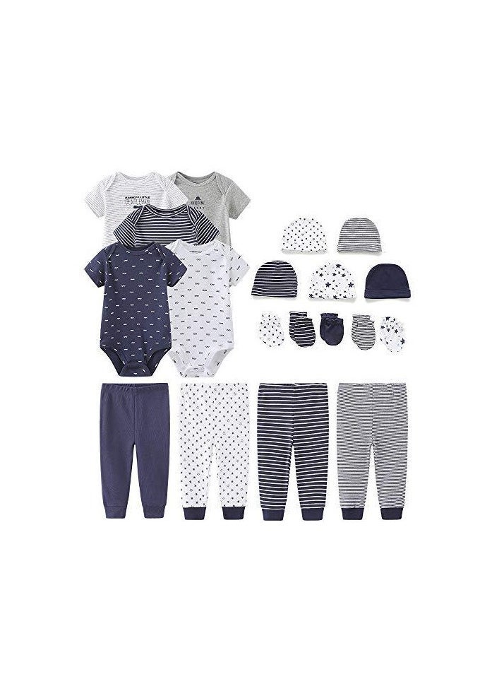 RedMapleTEK 19-Piece Set Of Newborn Baby Jumpsuit, Pants, Hat, Gloves, Socks - Image 1