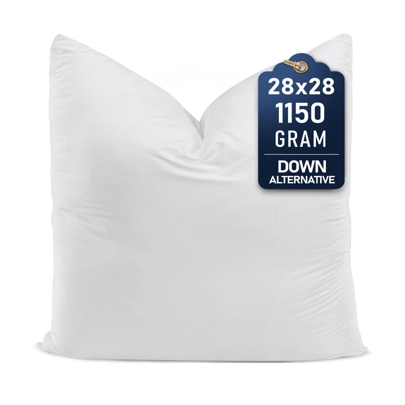 Utopia Bedding Throw Pillows Set of 1 White 28 x 28 Inches Down Alternative Pillows for Bed Sofa and Couch Fluffy Decorative Stuffer Pillow for Indoors Outdoors - Image 2