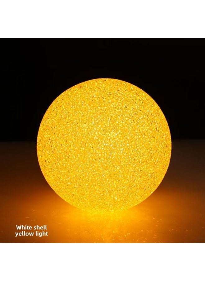 Chinese Lanterns In The Light Ball Glowing Ball Lamp Dance Performance Props Stage Performance Chorus Holding Lamp In Hand-Color:White Crystal Shell Yellow Light-Specifications:10cm Ball Light Wrist Style (with Wrist Strap)