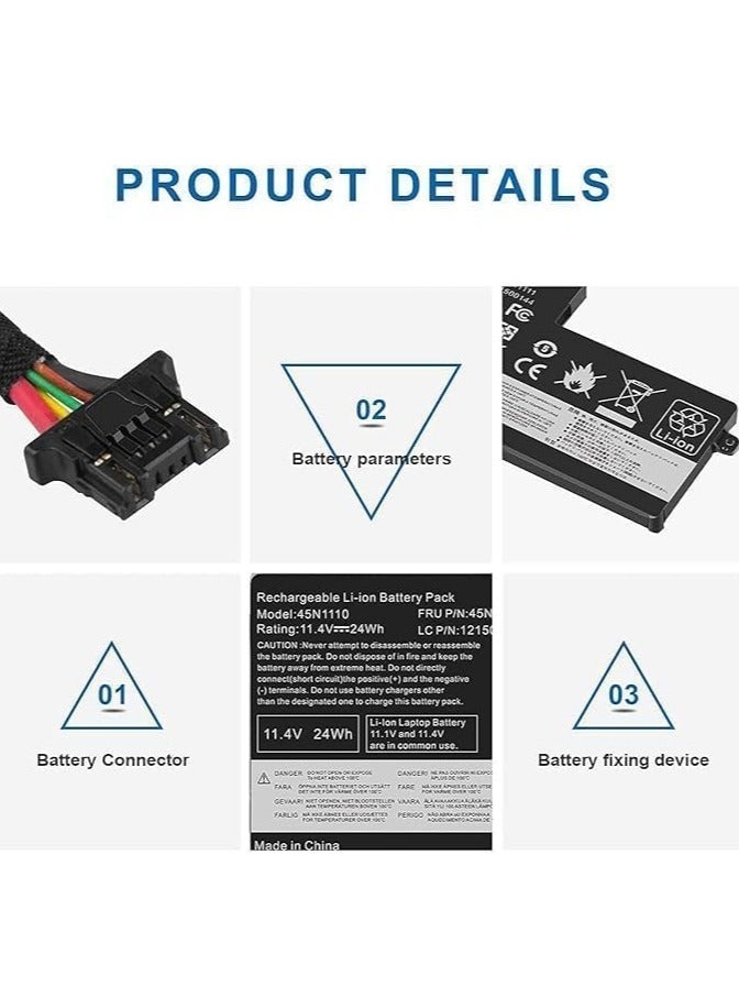 بطارية لابتوب 11.4V سعة 24Wh متوافقة مع Lenovo ThinkPad T440 وT450 وT460 وX240 وX250 وX260 - Image 3