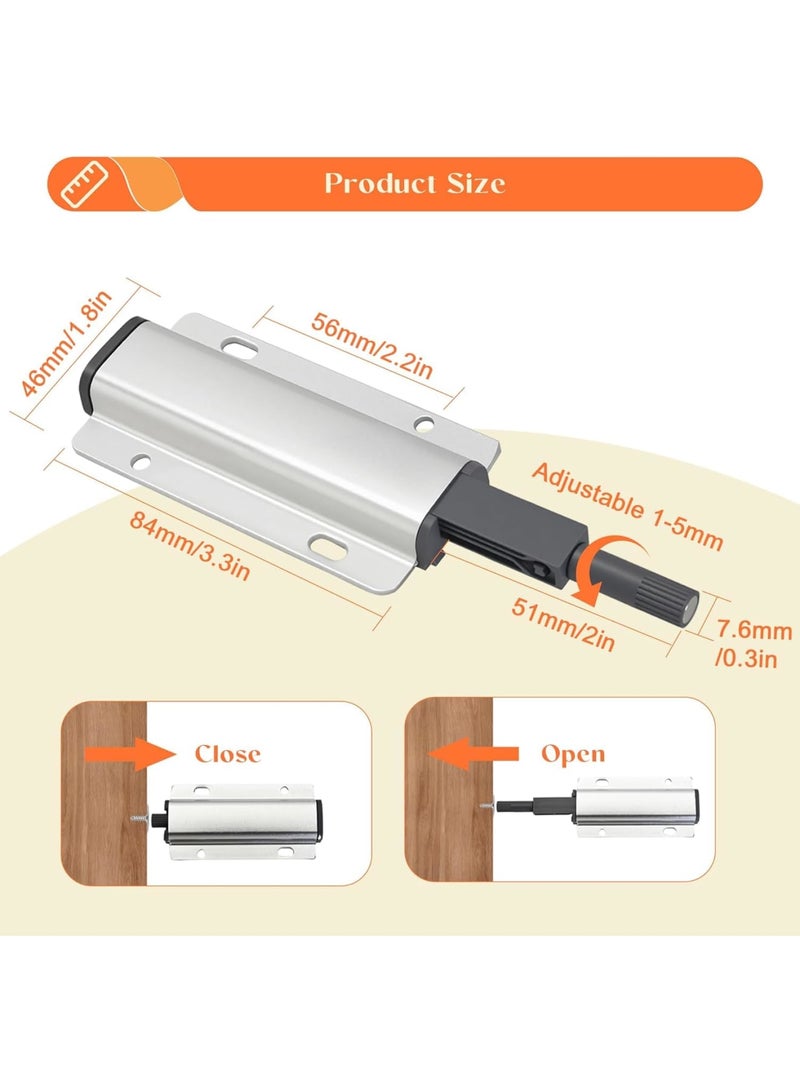 Barakah Push to Open Cabinet Latch, 2 Pack Magnetic Touch Latches Heavy Duty Door Drawer Hardware for Kitchen Wardrobe Furniture Easy Installation - Image 2