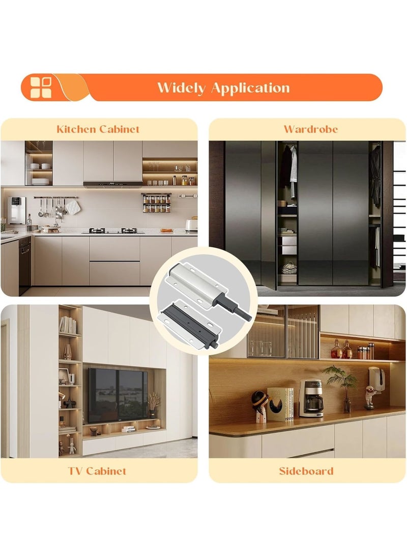 Barakah Push to Open Cabinet Latch, 2 Pack Magnetic Touch Latches Heavy Duty Door Drawer Hardware for Kitchen Wardrobe Furniture Easy Installation - Image 5