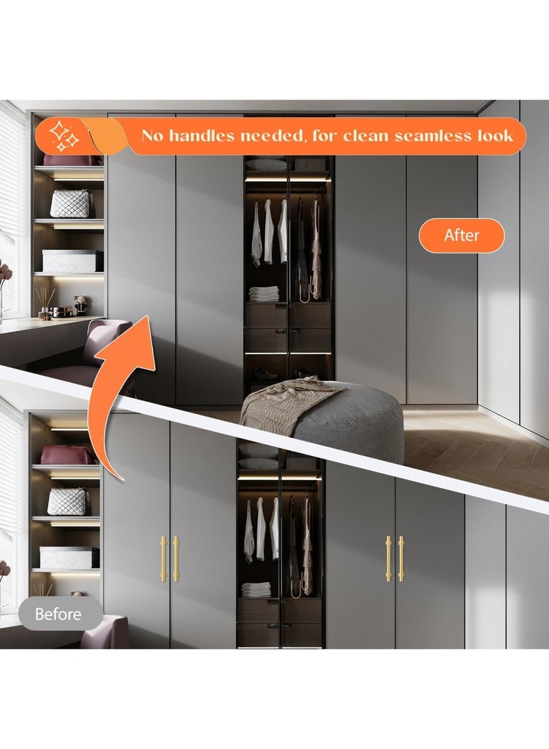 Barakah Push to Open Cabinet Latch, 2 Pack Magnetic Touch Latches Heavy Duty Door Drawer Hardware for Kitchen Wardrobe Furniture Easy Installation - Image 3