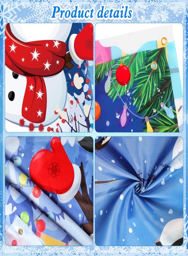 هواف لافتة تصوير رجل الثلج على شكل بطريق من HOWAF، دعائم وجه رجل الثلج والبطريق في الحفرة، لافتة خلفية مضحكة لدعائم التصوير في عيد الميلاد لتزيين حفلات عطلة عيد الميلاد - Image 3