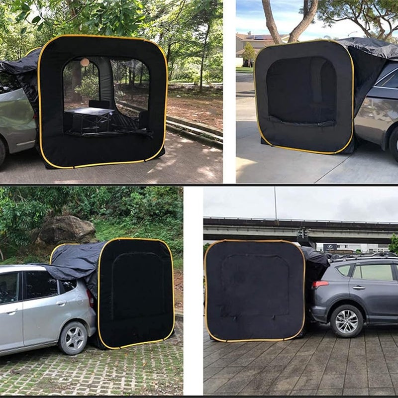 ARAST Car Awning Sun Shelter, Portable Waterproof Roof Top Tent Car Canopy - SUV Trunk Tent Car Tail Tent with Big Screen & Extendable Awning (Black 200X200X196CM) LEOWE - Image 5