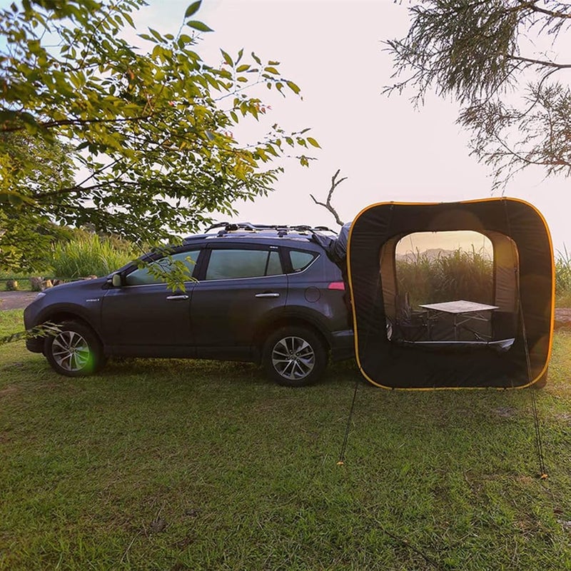 ARAST Car Awning Sun Shelter, Portable Waterproof Roof Top Tent Car Canopy - SUV Trunk Tent Car Tail Tent with Big Screen & Extendable Awning (Black 200X200X196CM) LEOWE - Image 2