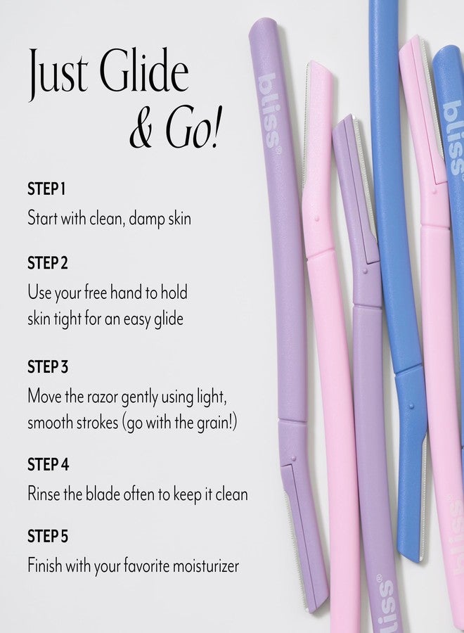Bliss Stainless Steel Disposable Dermaplaning Tools | Facial Exfoliator and Eyebrow Razor to Dermaplane Peach Fuzz -1 Pack 12 count - Image 3