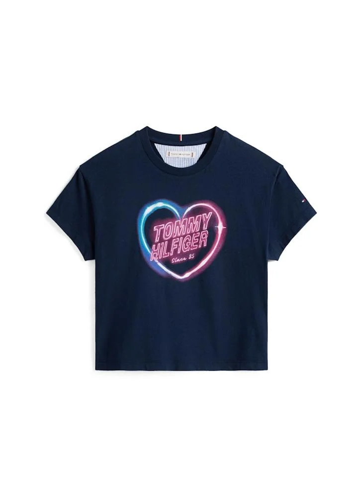 TOMMY HILFIGER Kids Photo Print Crew Neck T-Shirt