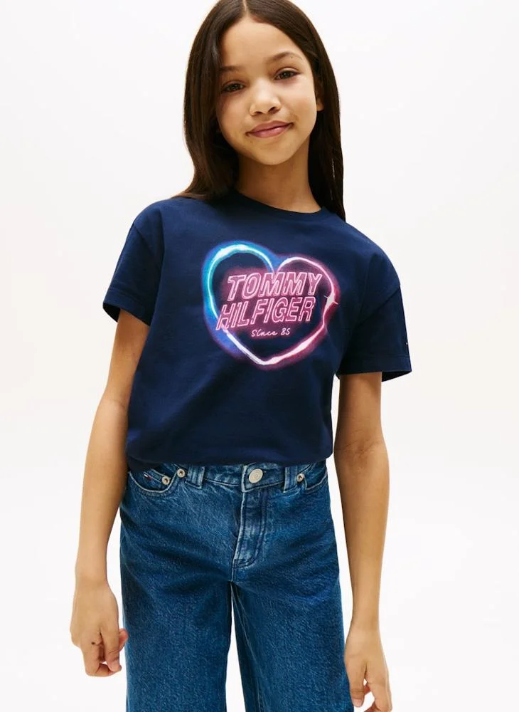 تومي هيلفيغر Kids Photo Print Crew Neck T-Shirt