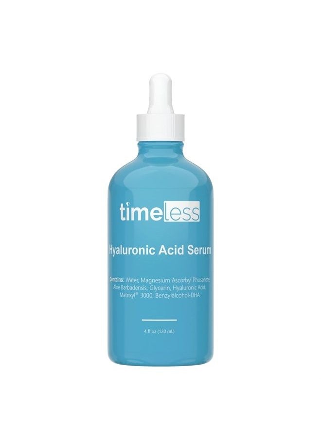 Timeless Skin Care Hyaluronic Acid + Vitamin C Serum - 4 oz - Includes Vitamin C, Matrixyl 3000 & Hyaluronic Acid - Brighten + Smooth, Rebuild Collagen & Boost Hydration - For All Skin Types  - Image 1