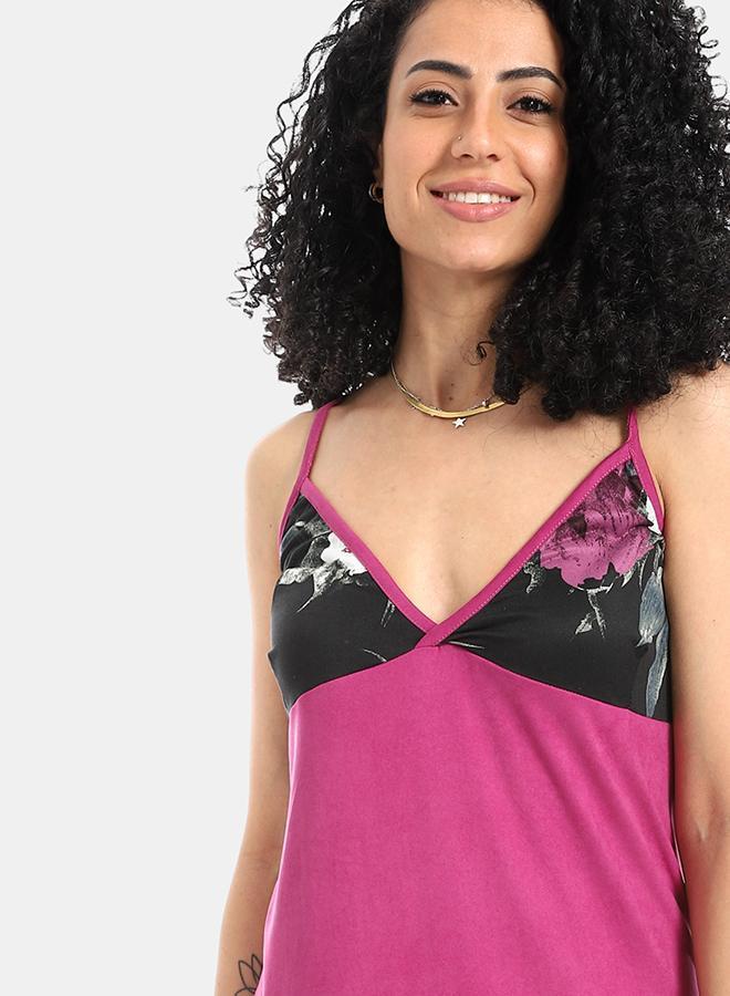kady Violet Printed Sleepshirt With Spaghetti Straps - Image 4