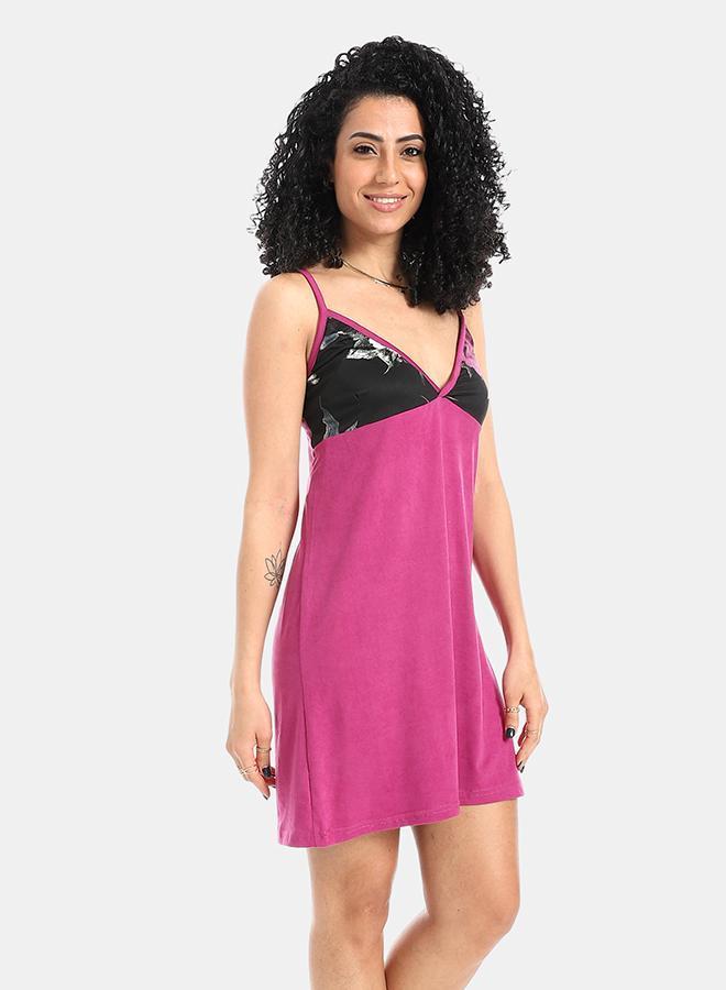 kady Violet Printed Sleepshirt With Spaghetti Straps - Image 2
