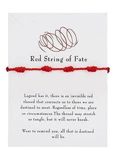 Generic 1-2 Pcs 7 Knot Red String of Fate Bracelets Kabbalah Protection Good Luck Thread Bracelets Adjustable Red String Handmade Cord Strand String Bracelets Couples Family Friends Bracelets  - Image 1