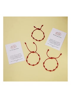 Generic 1-2 Pcs 7 Knot Red String of Fate Bracelets Kabbalah Protection Good Luck Thread Bracelets Adjustable Red String Handmade Cord Strand String Bracelets Couples Family Friends Bracelets  - Image 4