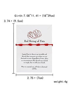 Generic 1-2 Pcs 7 Knot Red String of Fate Bracelets Kabbalah Protection Good Luck Thread Bracelets Adjustable Red String Handmade Cord Strand String Bracelets Couples Family Friends Bracelets  - Image 3
