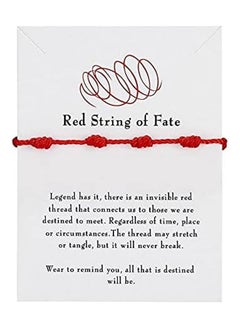 Generic 1-2 Pcs 7 Knot Red String of Fate Bracelets Kabbalah Protection Good Luck Thread Bracelets Adjustable Red String Handmade Cord Strand String Bracelets Couples Family Friends Bracelets  - Image 2