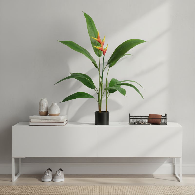 شاربدو طائر الجنة ، طوله 120 سم ، 10 أوراق ، نبات مصطنع أخضر في وعاء لتنظيم المناظر الطبيعية والديكور في الأماكن الداخلية والخارجية. - Image 5