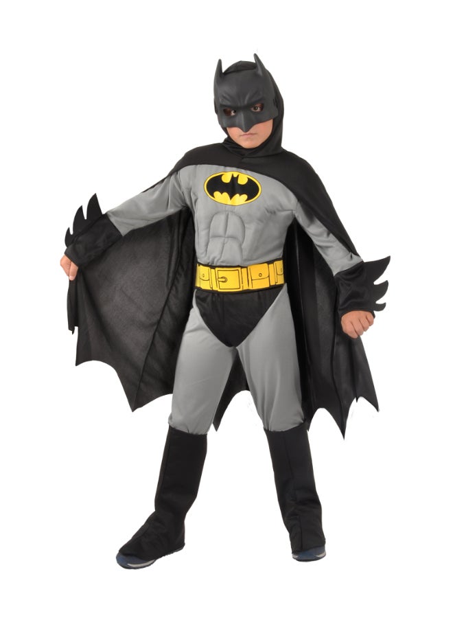 Ciao بدلة باتمان للأطفال مع عضلات رمادية 8-10 سنوات | زي رسمي من دي سي كوميكس مع عباءة، بدلة، حزام وأحذية فوقية - Image 1