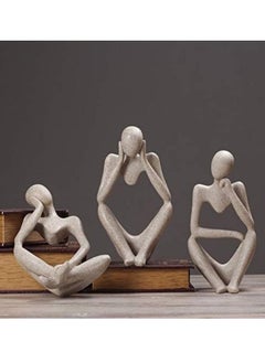 Generic Collectible Abstract Concrete Thinking Person Sculpture Art Figurine for Desk, Bookshelf, Home Decoration, Set of 3  - Image 4