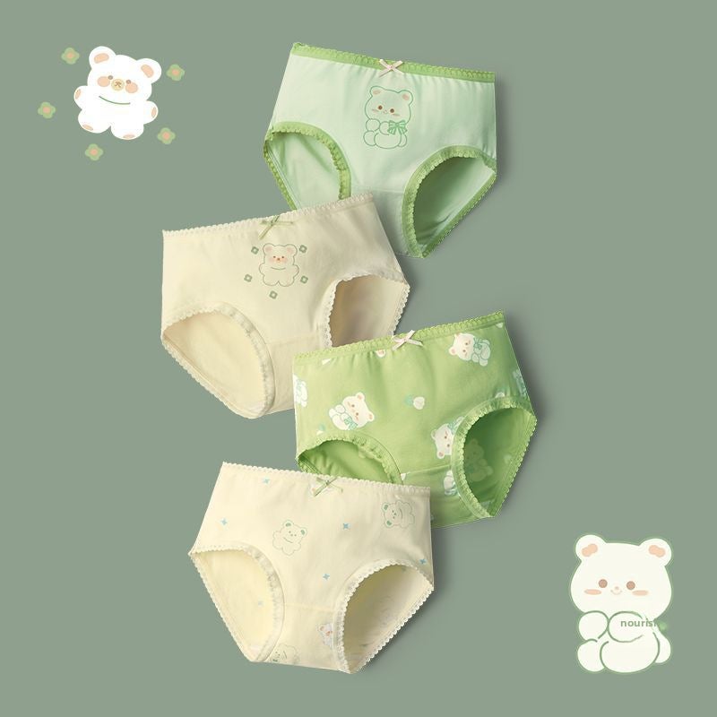 Kids Cotton Antibacterial Cartoon Briefs Summer Bear SJ5412 