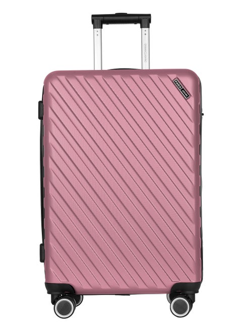 Strato Lightweight ABS Hard Side 8 Spinner Wheels Luggage checked-in Trolley Bag with Lock 24 inch - Pink