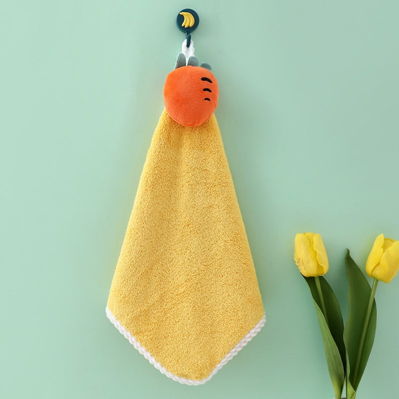 Household Bathroom Kitchen Hand Towel Hanging Type Cute Cartoon Coral Velvet Absorbent Rag Kidsren'S Hand Towel Handkerchief - Image 5