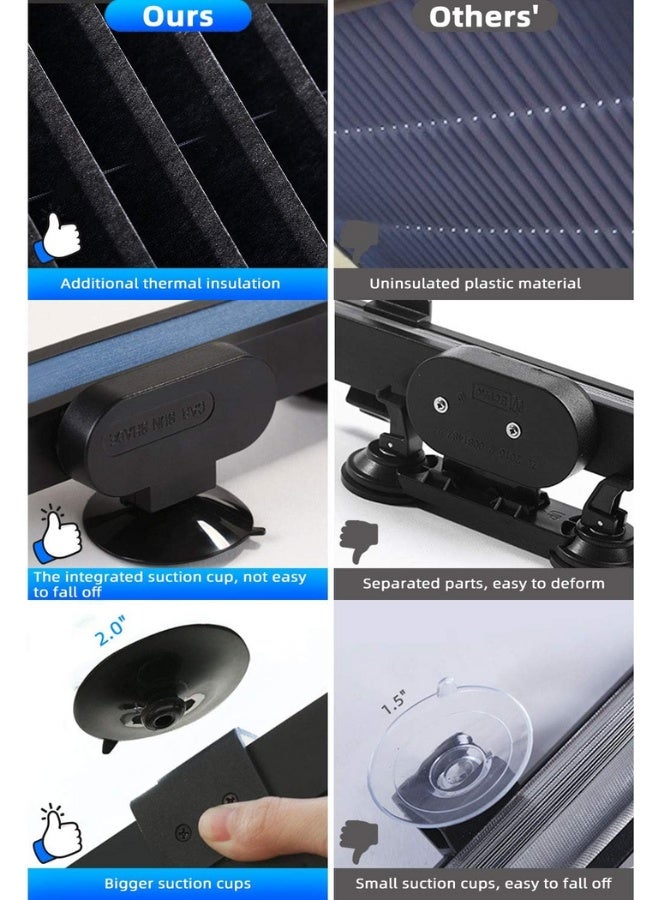 Generic Retractable Windshield Sun Shade for Car, Large Sun Visor Protector Blocks 99% UV Rays to Keep Your Vehicle Cool, Auto Sunshade Fits Front Window of Various Models with Suction Cups - Length: 65  - Image 3