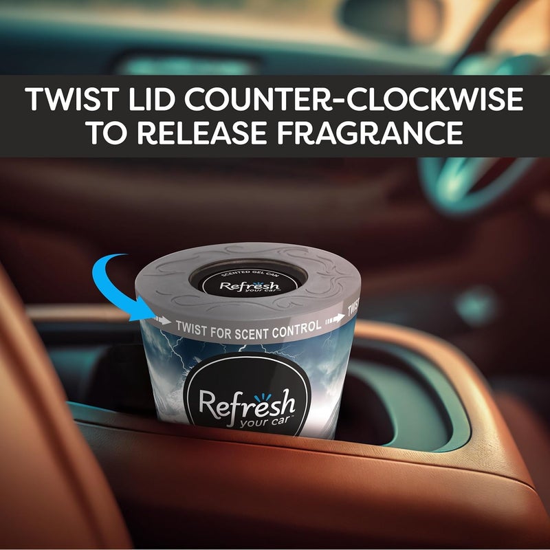 RefreshYourCar Refresh Your Car Gel Can Air Freshener, Stocking Stuffers, (Lightning Bolt/Ice Storm Scent, 5 oz) - Image 4