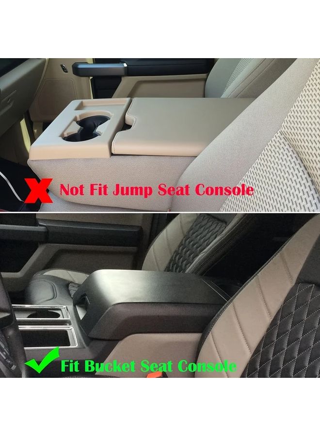 Black Center Console Cover Faux Leather Armrest Box For F150 F250 F350 F450 Expedition - Image 4