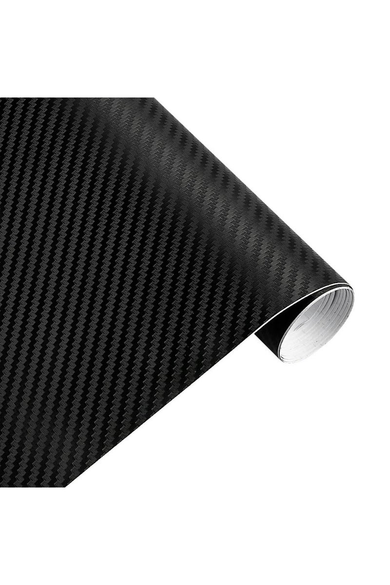 ملصقات فينيل ثلاثية الأبعاد من ألياف الكربون للدراجات النارية، أسود، 30 × 200 سم، لتزيين السيارات