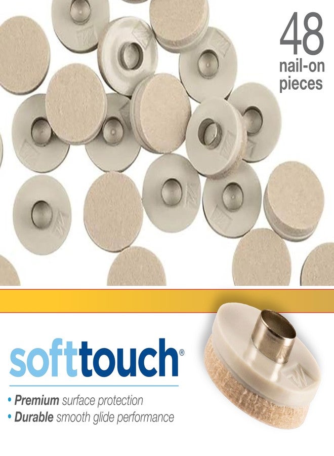 سوفت تاتش وسادات أثاث من اللباد الناعم الملمس مقاس 1 بوصة دائرية الشكل، شديدة التحمل، لحماية أسطح الأرضيات الصلبة من الخدوش، لون بيج (عبوة من 48 قطعة) - Image 4