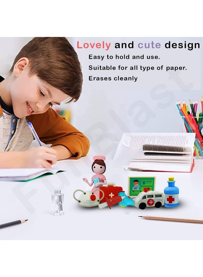 FunBlast Erasers for Kids - Doctor Playset Erasers for Kids, Stationary Kit for Kids, School Stationary Set, Birthday Return Gift (12 Pcs;Multicolor) - Image 4