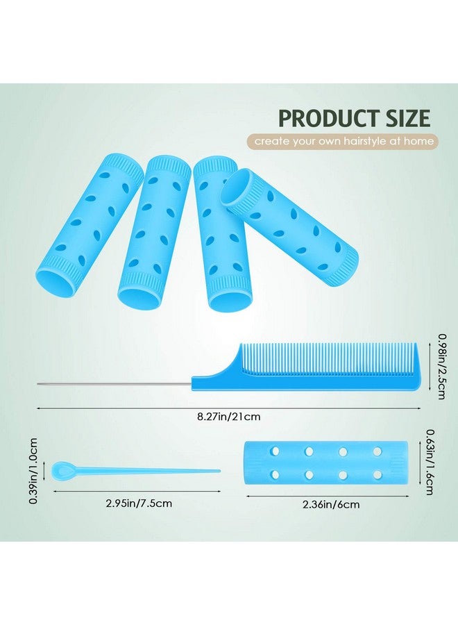 Syhood Small Size Hair Roller Includes 28 Plastic Smooth Hair Rollers 0.63 Inch/ 1.6 Cm Hair Curlers With Steel Pintail Comb For Short Hair Long Hair Hairdressing Styling Tools Blue - Image 3