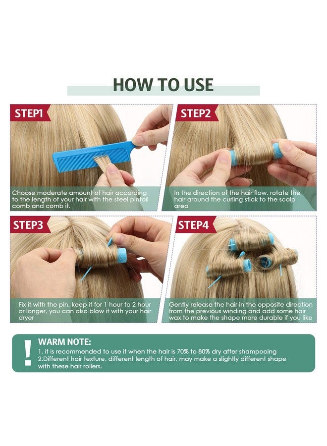 Syhood Small Size Hair Roller Includes 28 Plastic Smooth Hair Rollers 0.63 Inch/ 1.6 Cm Hair Curlers With Steel Pintail Comb For Short Hair Long Hair Hairdressing Styling Tools Blue - Image 4
