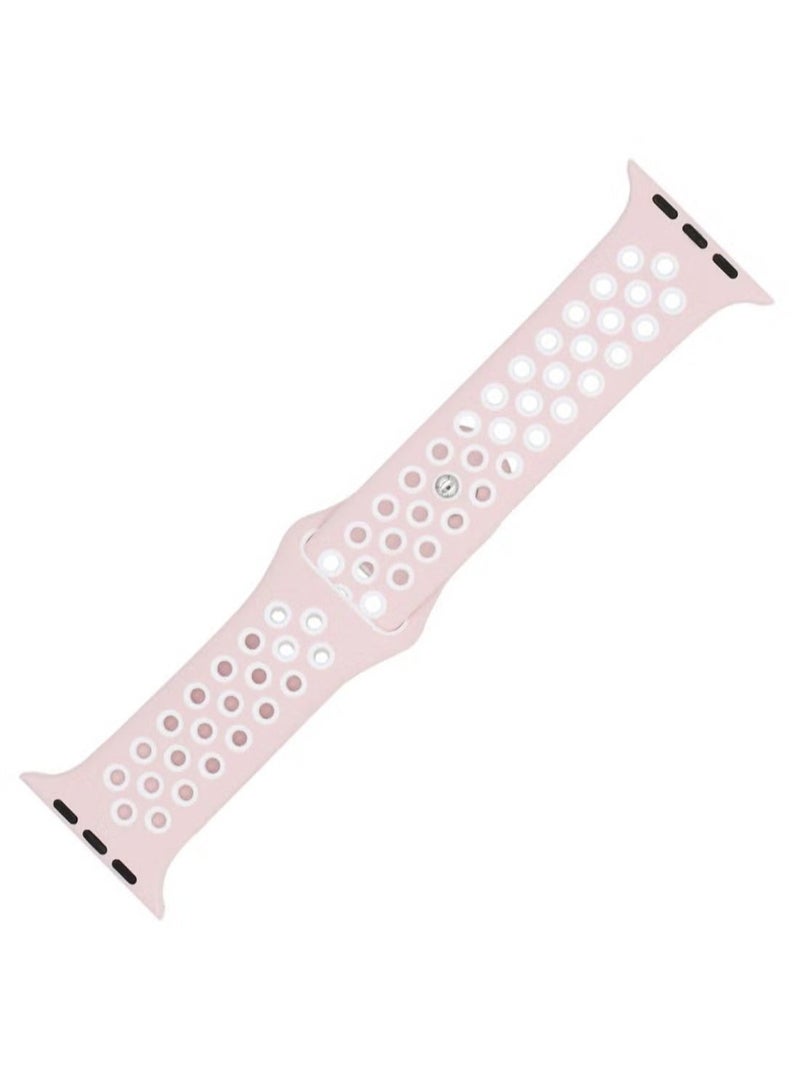 vesus Dot Replacement Band For Apple Watch Series 5/4/3/2/1 Light Pink/White