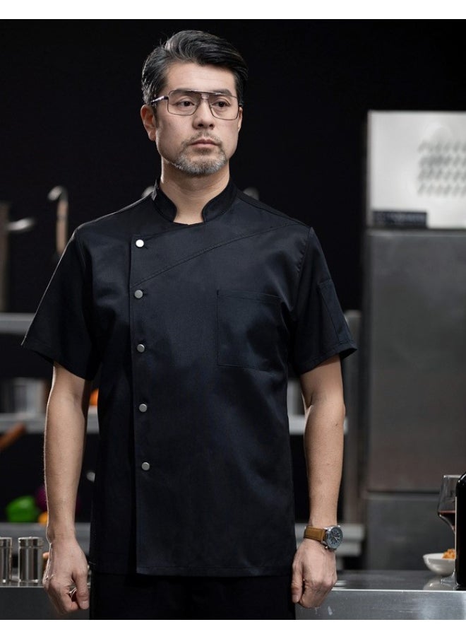 NIBEMINENT Chef overalls Bakery Cook Jacket Men Cafe costume Hotel Clothe Professional Double Breasted Kitchen Uniform  - Image 1