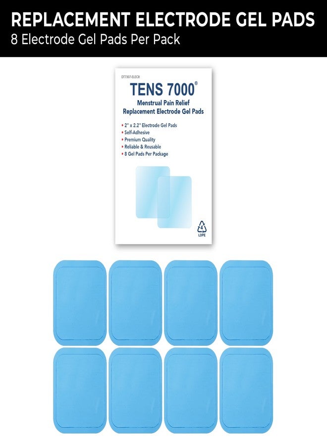 TENS 7000 Menstrual Pain Relief Unit Replacement Pads, 8-Pack, Includes Protective Backing, Pre-Gelled & Easy to Use, Specifically Designed for TENS 7000 Unit for Menstrual Pain - Image 5